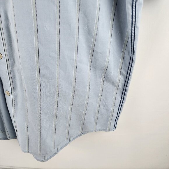 Horny Toad Toad & Co Shirt Mens Large Blue Stripe S/S Button Up - Picture 4 of 7